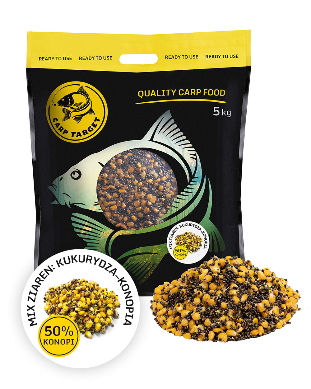 Kukurydza Konopie MIX Ziaren Zanęta 5 kg